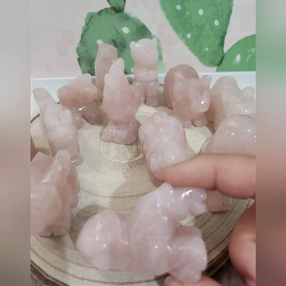 12 rose quartz zodiac animals - Picture 2 of 6